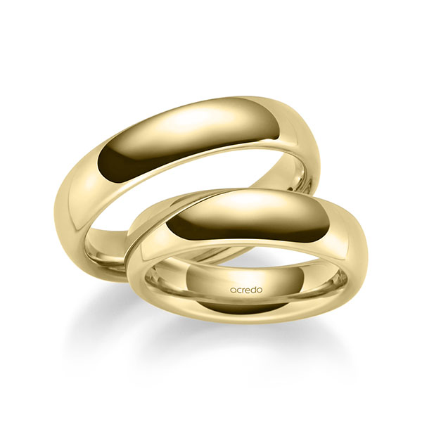 Paar klassische Trauringe/Eheringe in Gelbgold 750 von acredo - S-1268-2
