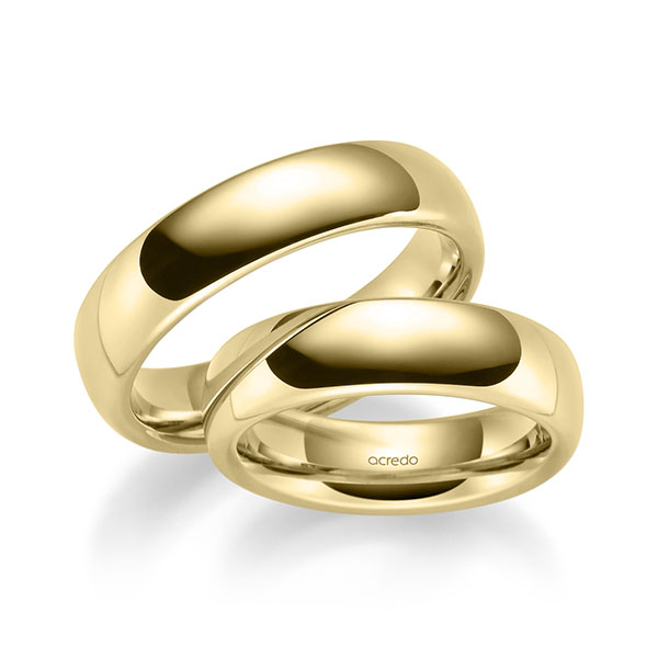 Paar klassische Trauringe/Eheringe in Gelbgold 750 von acredo - S-1269-2