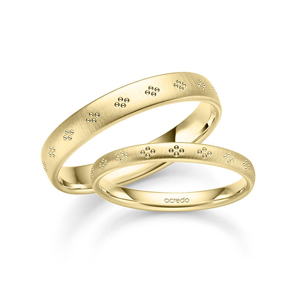 Paar klassische Trauringe/Eheringe in Gelbgold 750 von acredo - S-1502-1