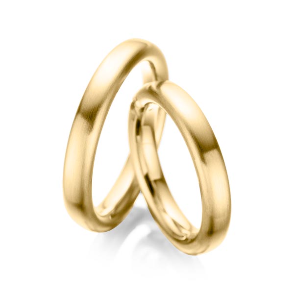 Paar klassische Trauringe/Eheringe in Gelbgold 916 von acredo - A-1082-1