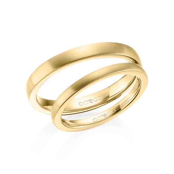 Paar klassische Trauringe/Eheringe in Gelbgold 916 von acredo - A-1406-2