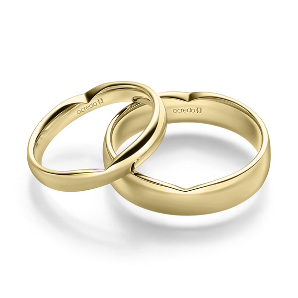 Paar klassische Trauringe/Eheringe in Gelbgold 916 von acredo - A-2249-2