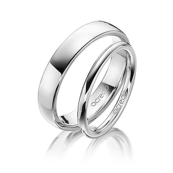 Paar klassische Trauringe/Eheringe in Graugold 585 von acredo - A-1369-3 Paar klassische Trauringe/Eheringe in Graugold 585 von acredo - A-1369-3