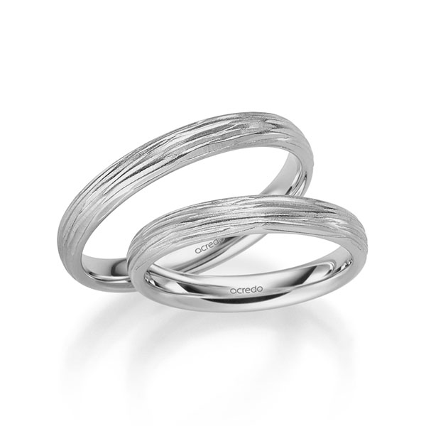 Paar klassische Trauringe/Eheringe in Graugold 585 von acredo Paar klassische Trauringe/Eheringe in Graugold 585 von acredo