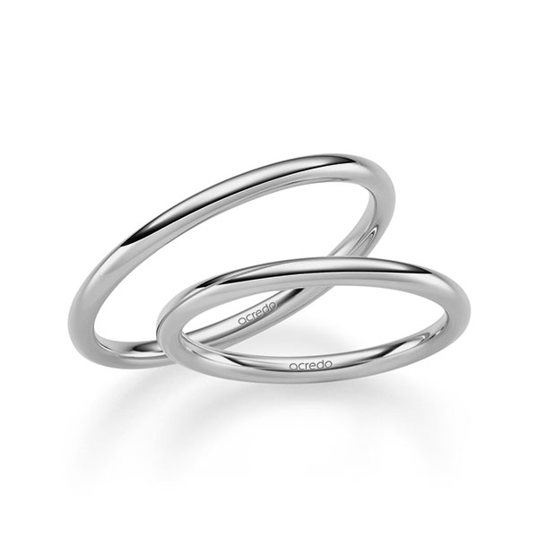 Paar klassische Trauringe/Eheringe in Graugold 585 von acredo