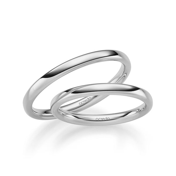 Paar klassische Trauringe/Eheringe in Graugold 585 von acredo