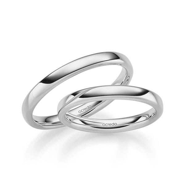 Paar klassische Trauringe/Eheringe in Graugold 585 von acredo