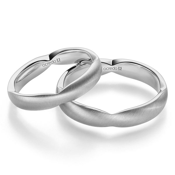 Paar klassische Trauringe/Eheringe in Graugold 585 von acredo Paar klassische Trauringe/Eheringe in Graugold 585 von acredo