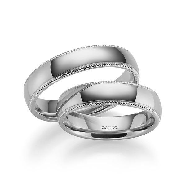 Paar klassische Trauringe/Eheringe in Graugold 585 von acredo
