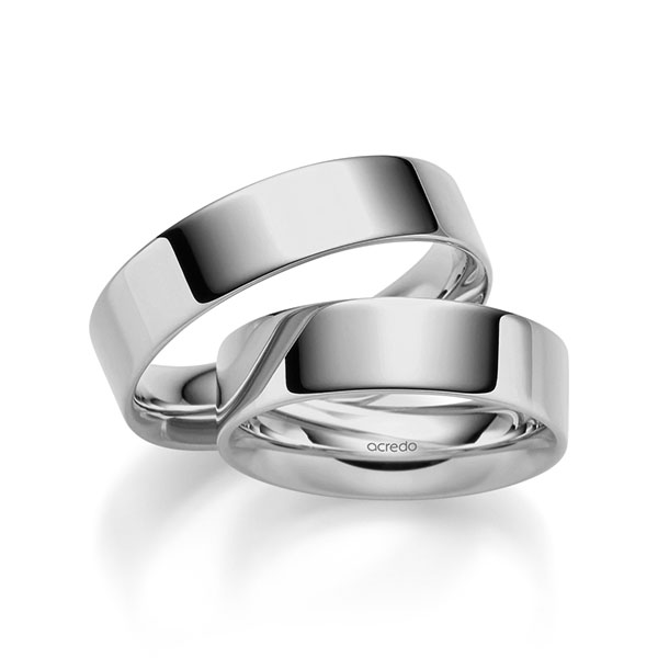 Paar klassische Trauringe/Eheringe in Graugold 585 von acredo Paar klassische Trauringe/Eheringe in Graugold 585 von acredo