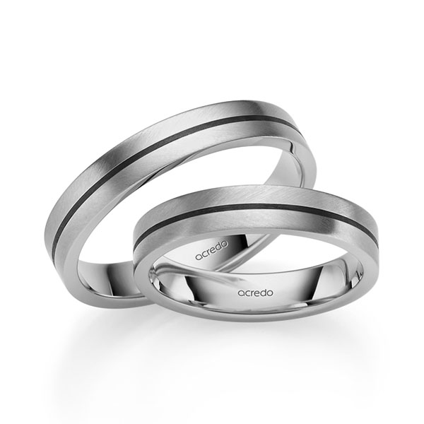Paar klassische Trauringe/Eheringe in Graugold 585 von acredo Paar klassische Trauringe/Eheringe in Graugold 585 von acredo