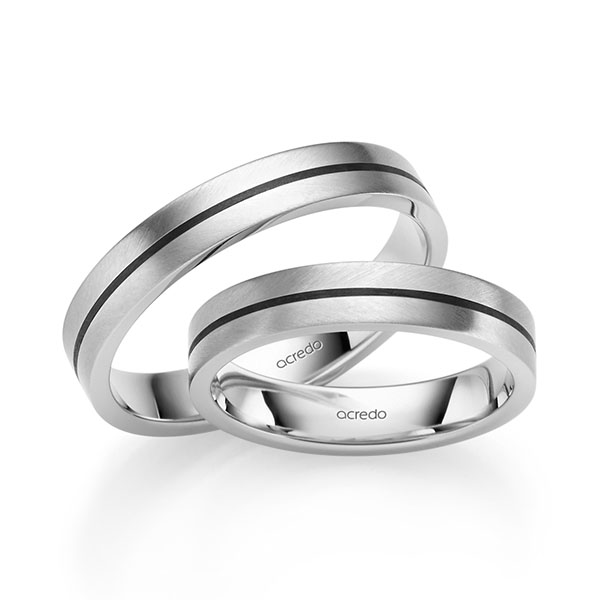 Paar klassische Trauringe/Eheringe in Graugold 585 von acredo Paar klassische Trauringe/Eheringe in Graugold 585 von acredo