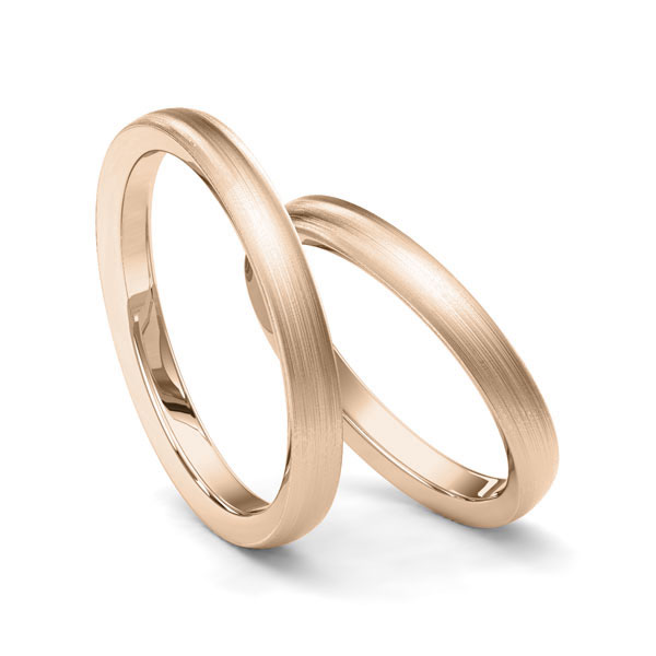 Paar klassische Trauringe/Eheringe in nussfarben-Gold 585 von Merii
