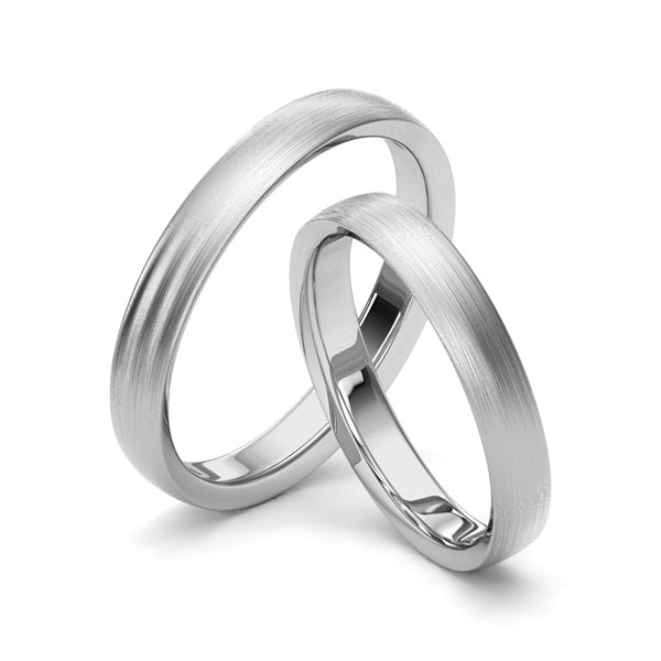 Paar klassische Trauringe/Eheringe in Palladium 500 von Merii - M-1231-6 Paar klassische Trauringe/Eheringe in Palladium 500 von Merii - M-1231-6