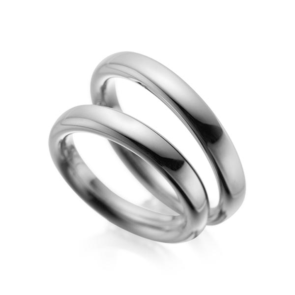 Paar klassische Trauringe/Eheringe in Palladium 585 von acredo - A-1085-6 Paar klassische Trauringe/Eheringe in Palladium 585 von acredo - A-1085-6