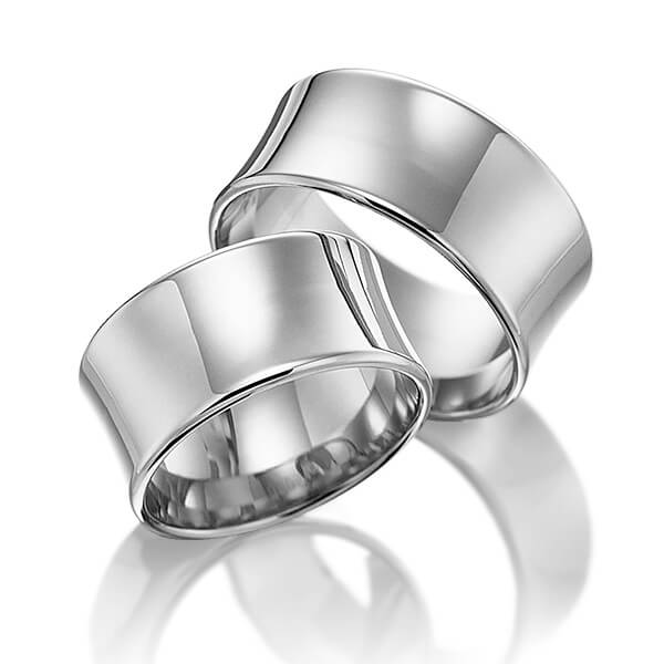 Paar klassische Trauringe/Eheringe in Palladium 585 von Merii - M-1054-6 Paar klassische Trauringe/Eheringe in Palladium 585 von Merii - M-1054-6