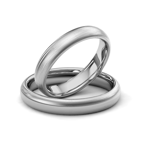 Paar klassische Trauringe/Eheringe in Palladium 585 von Merii - M-1227-6 Paar klassische Trauringe/Eheringe in Palladium 585 von Merii - M-1227-6