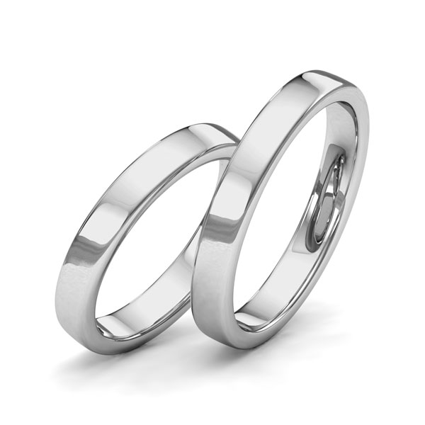 Paar klassische Trauringe/Eheringe in Palladium 585 von Merii - M-1232-6 Paar klassische Trauringe/Eheringe in Palladium 585 von Merii - M-1232-6