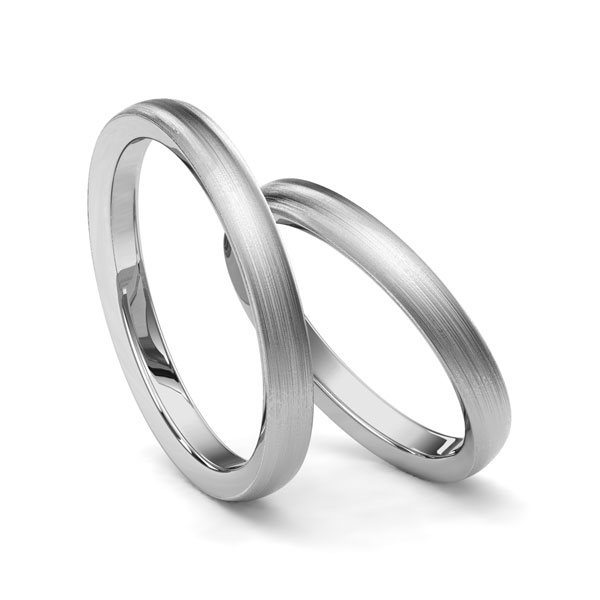Paar klassische Trauringe/Eheringe in Palladium 585 von Merii - M-1234-6 Paar klassische Trauringe/Eheringe in Palladium 585 von Merii - M-1234-6