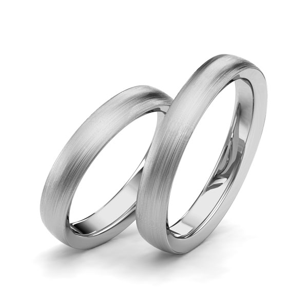 Paar klassische Trauringe/Eheringe in Palladium 585 von Merii - M-1235-4 Paar klassische Trauringe/Eheringe in Palladium 585 von Merii - M-1235-4
