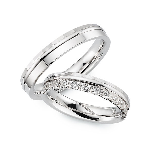Paar klassische Trauringe/Eheringe in Palladium 950 mit zus. 0,3 ct. Brillant tw, vs von 123GOLD - Y-1510-1 Paar klassische Trauringe/Eheringe in Palladium 950 mit zus. 0,3 ct. Brillant tw, vs von 123GOLD - Y-1510-1