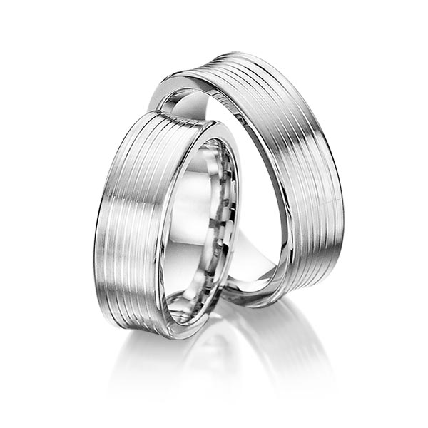 Paar klassische Trauringe/Eheringe in Palladium 950 von acredo - S-1077-1 Paar klassische Trauringe/Eheringe in Palladium 950 von acredo - S-1077-1