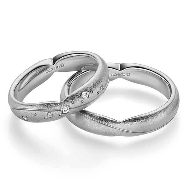 Paar klassische Trauringe/Eheringe in Platin-Palladium 600 mit zus. 0,065 ct. Brillant tw, si von acredo - A-2366-6 Paar klassische Trauringe/Eheringe in Platin-Palladium 600 mit zus. 0,065 ct. Brillant tw, si von acredo - A-2366-6