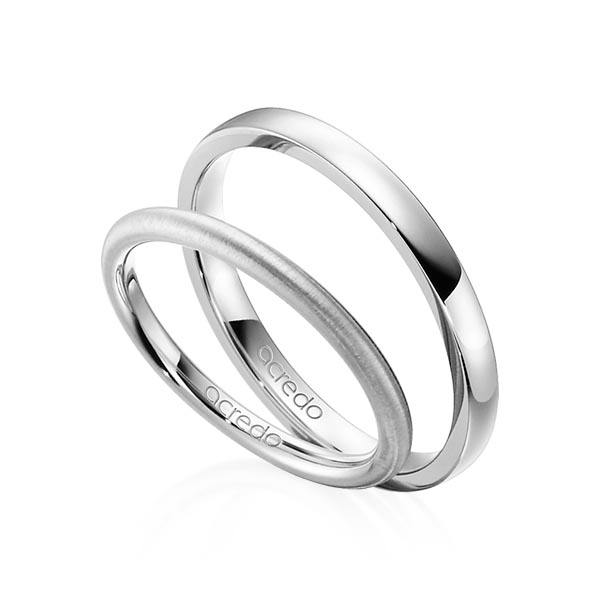 Paar klassische Trauringe/Eheringe in Platin 600 von acredo - A-1382-7