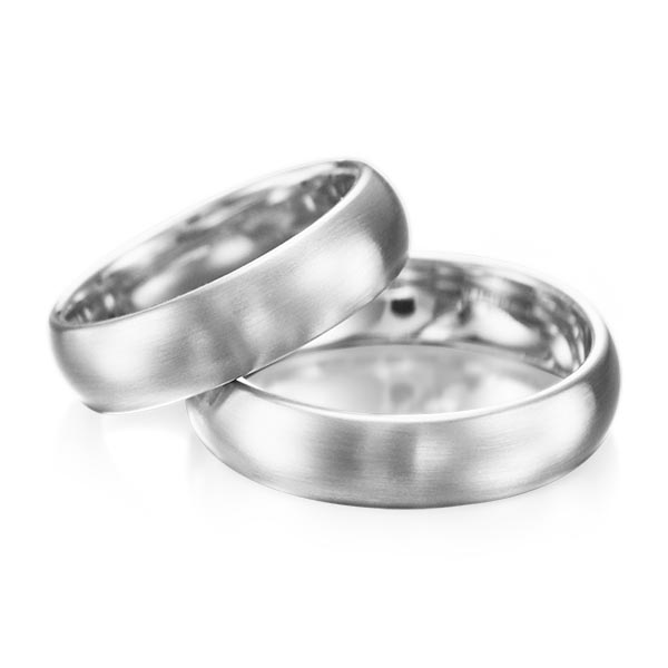 Paar klassische Trauringe/Eheringe in Platin 950 von acredo - A-1077-2