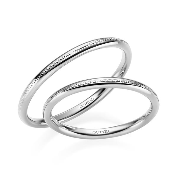 Paar klassische Trauringe/Eheringe in Platin 950 von acredo - S-1234-2