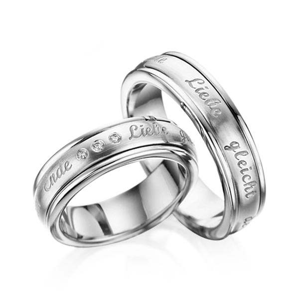 Paar klassische Trauringe/Eheringe in Ring Graugold 750 Inlay Graugold 750 mit zus. 0,06 ct. Brillant tw, si von 123GOLD - P-1147-5 Paar klassische Trauringe/Eheringe in Ring Graugold 750 Inlay Graugold 750 mit zus. 0,06 ct. Brillant tw, si von 123GOLD - P-1147-5