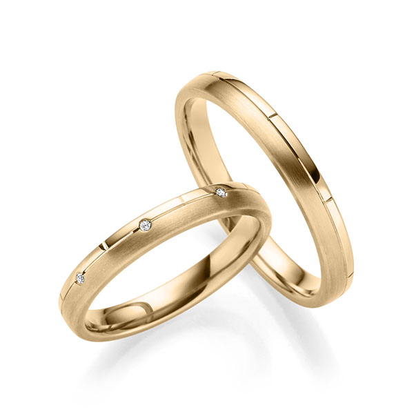 Paar klassische Trauringe/Eheringe in Roségold 585 mit zus. 0,015 ct. Brillant tw, vs von 123GOLD - P-1160-1 Paar klassische Trauringe/Eheringe in Roségold 585 mit zus. 0,015 ct. Brillant tw, vs von 123GOLD - P-1160-1
