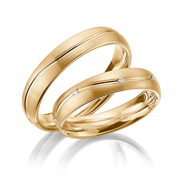 Paar klassische Trauringe/Eheringe in Roségold 585 mit zus. 0,056 ct. Brillant tw, si von 123GOLD - Y-1316-4 Paar klassische Trauringe/Eheringe in Roségold 585 mit zus. 0,056 ct. Brillant tw, si von 123GOLD - Y-1316-4