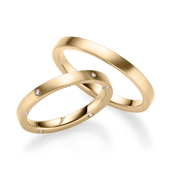 Paar klassische Trauringe/Eheringe in Roségold 585 mit zus. 0,05 ct. Brillant tw, vs von 123GOLD - P-1170-2 Paar klassische Trauringe/Eheringe in Roségold 585 mit zus. 0,05 ct. Brillant tw, vs von 123GOLD - P-1170-2