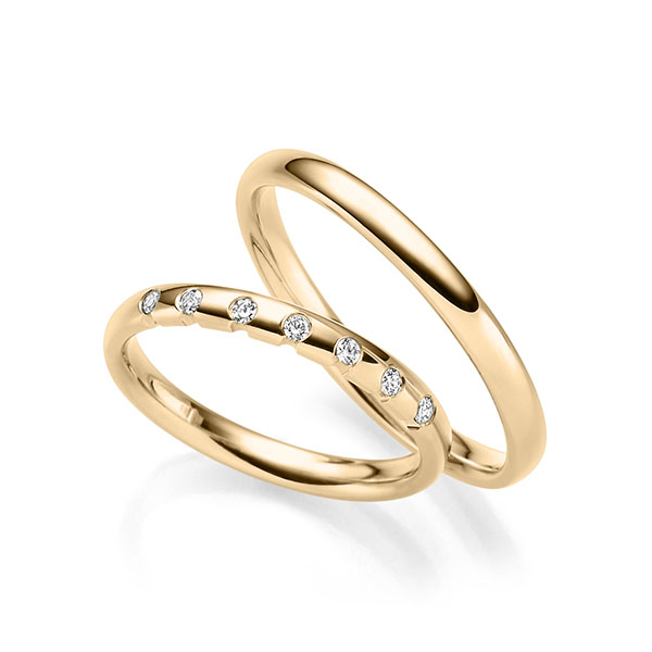 Paar klassische Trauringe/Eheringe in Roségold 585 mit zus. 0,105 ct. Brillant tw, vs von 123GOLD - P-1169-2 Paar klassische Trauringe/Eheringe in Roségold 585 mit zus. 0,105 ct. Brillant tw, vs von 123GOLD - P-1169-2