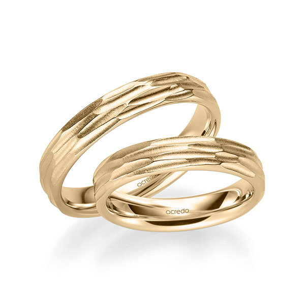 Paar klassische Trauringe/Eheringe in Roségold 585 von acredo - A-2314-3 Paar klassische Trauringe/Eheringe in Roségold 585 von acredo - A-2314-3