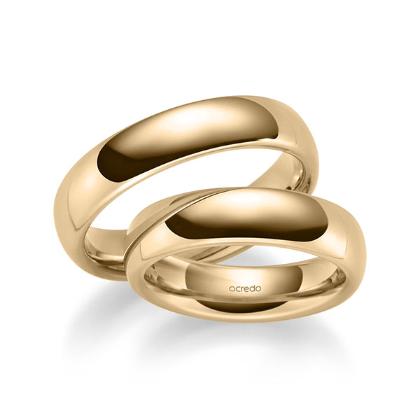 Paar klassische Trauringe/Eheringe in Roségold 585 von acredo