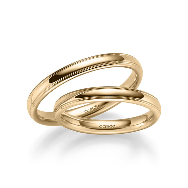 Paar klassische Trauringe/Eheringe in Roségold 585 von acredo - S-1282-7 Paar klassische Trauringe/Eheringe in Roségold 585 von acredo - S-1282-7