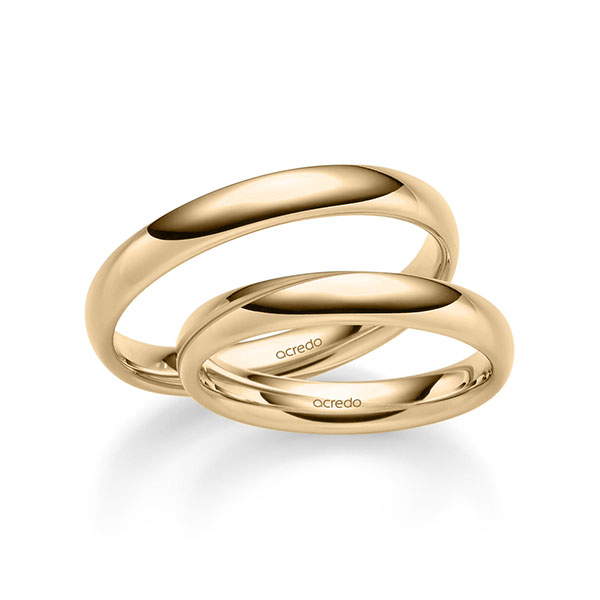 Paar klassische Trauringe/Eheringe in Roségold 585 von acredo