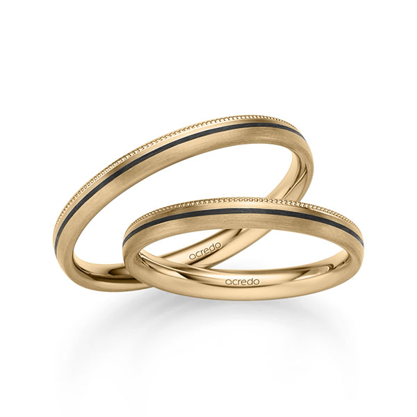 Paar klassische Trauringe/Eheringe in Roségold 585 von acredo