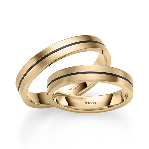 Paar klassische Trauringe/Eheringe in Roségold 585 von acredo Paar klassische Trauringe/Eheringe in Roségold 585 von acredo