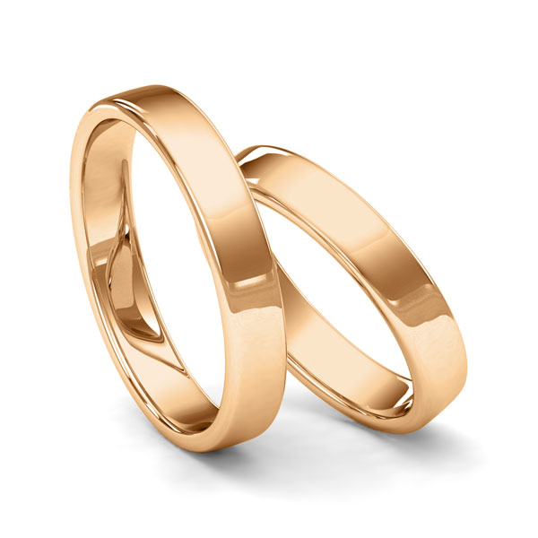 Paar klassische Trauringe/Eheringe in Roségold 585 von Merii - M-1229-3 Paar klassische Trauringe/Eheringe in Roségold 585 von Merii - M-1229-3