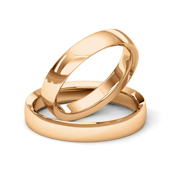 Paar klassische Trauringe/Eheringe in Roségold 585 von Merii - M-1230-3 Paar klassische Trauringe/Eheringe in Roségold 585 von Merii - M-1230-3