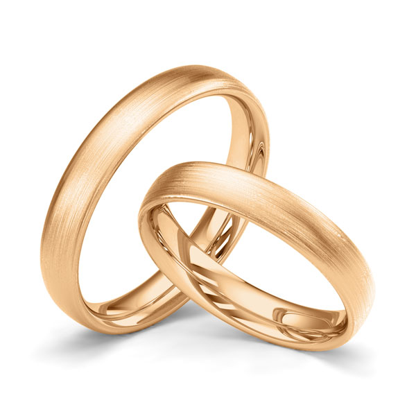 Paar klassische Trauringe/Eheringe in Roségold 585 von Merii - M-1237-3 Paar klassische Trauringe/Eheringe in Roségold 585 von Merii - M-1237-3