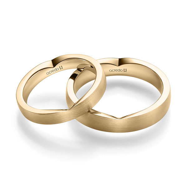 Paar klassische Trauringe/Eheringe in Roségold 750 von acredo - A-2244-4