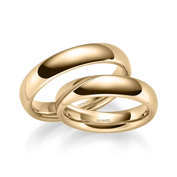Paar klassische Trauringe/Eheringe in Roségold 750 von acredo - S-1267-1 Paar klassische Trauringe/Eheringe in Roségold 750 von acredo - S-1267-1