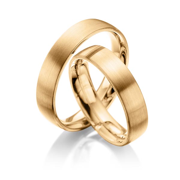 Paar klassische Trauringe/Eheringe in Roségold 750 von Steinberg - Q-1010-6