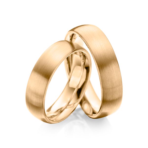 Paar klassische Trauringe/Eheringe in Roségold 750 von Steinberg - Q-1011-5