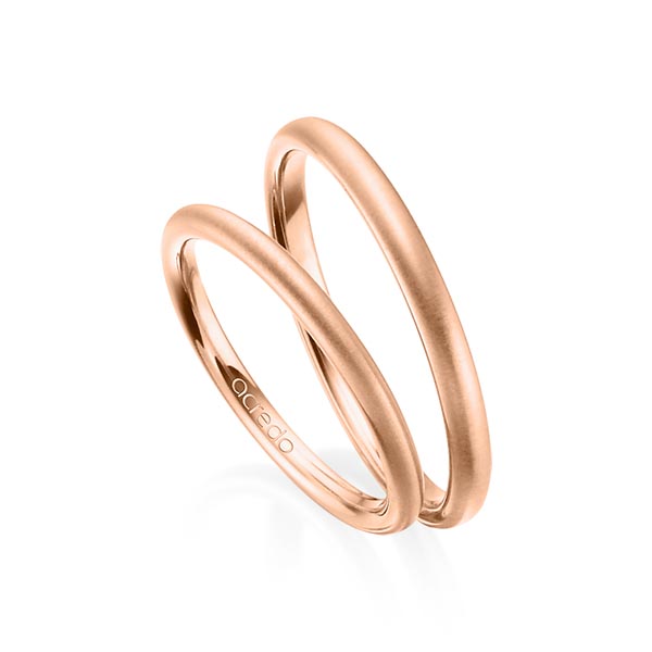 Paar klassische Trauringe/Eheringe in Rotgold 375 von acredo - A-1375-1