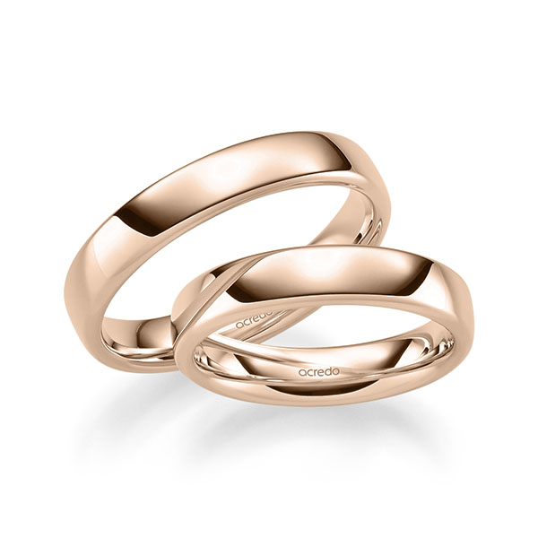 Paar klassische Trauringe/Eheringe in Rotgold 585 von acredo Paar klassische Trauringe/Eheringe in Rotgold 585 von acredo